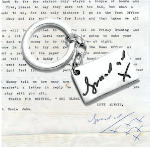 Grandpda writing keyring