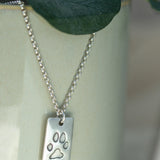 Paw print necklace - fine belcher chain