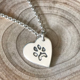 Paw print necklace - fine belcher chain