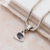 heart shaped fingerprint pendant on snake chain